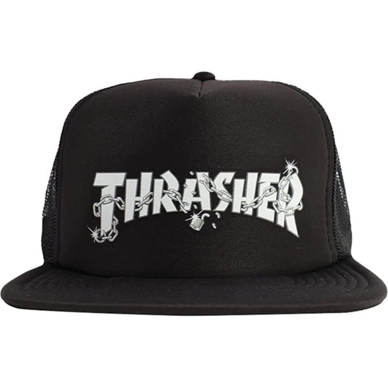 THRASHER DANIEL SHEPARD CHAINS TRUCKER HAT ADJ-BLK