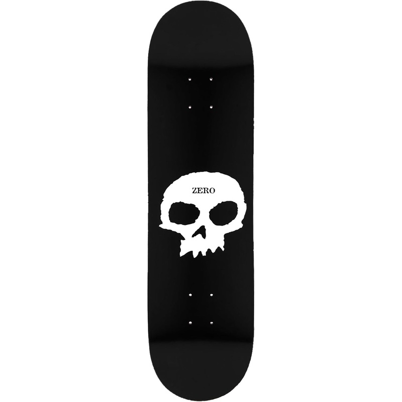 Zero Single Skull Skateboard Deck – 8.25″ Black/White