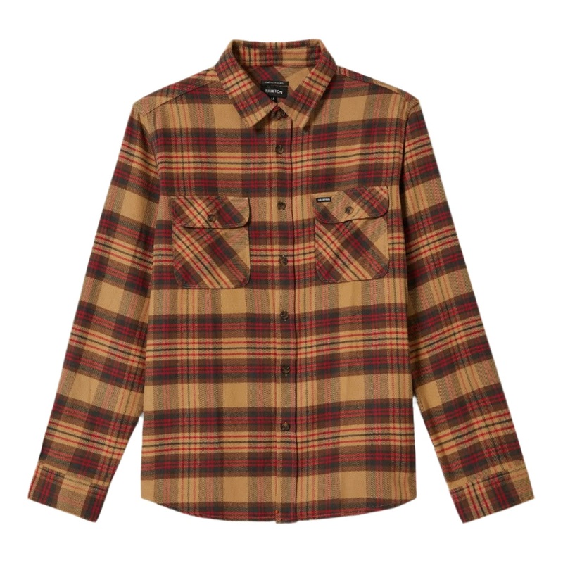 BRIXTON BOWERY FLANNEL CURRY/WASHED BLACK/CRIMSON MEDIUM
