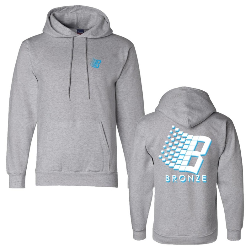 Bronze 56k B Logo Hoodie – Heather Grey Small