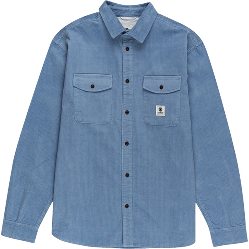 ELE BUILDER CORD L/S BUTTON UP FADED DENIM S