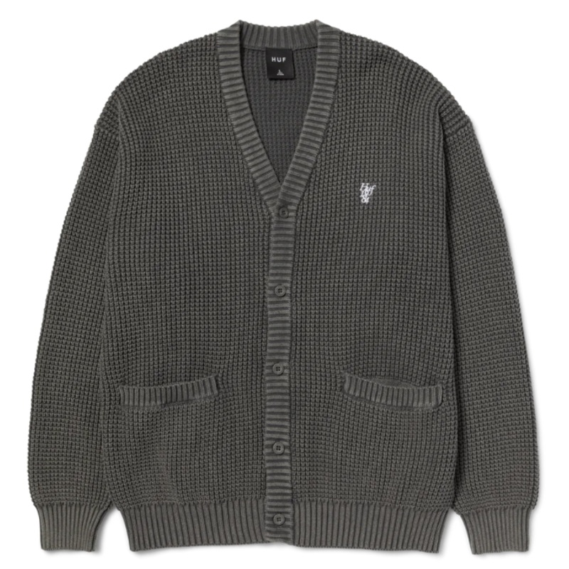Huf Coolidge Waffle Cardigan – Black Small