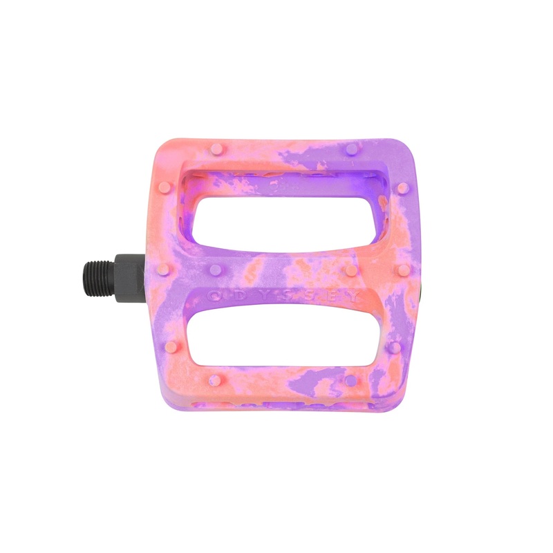 Odyssey BMX Twisted Pro PC Pedals – Purple/Bright Red Swirl