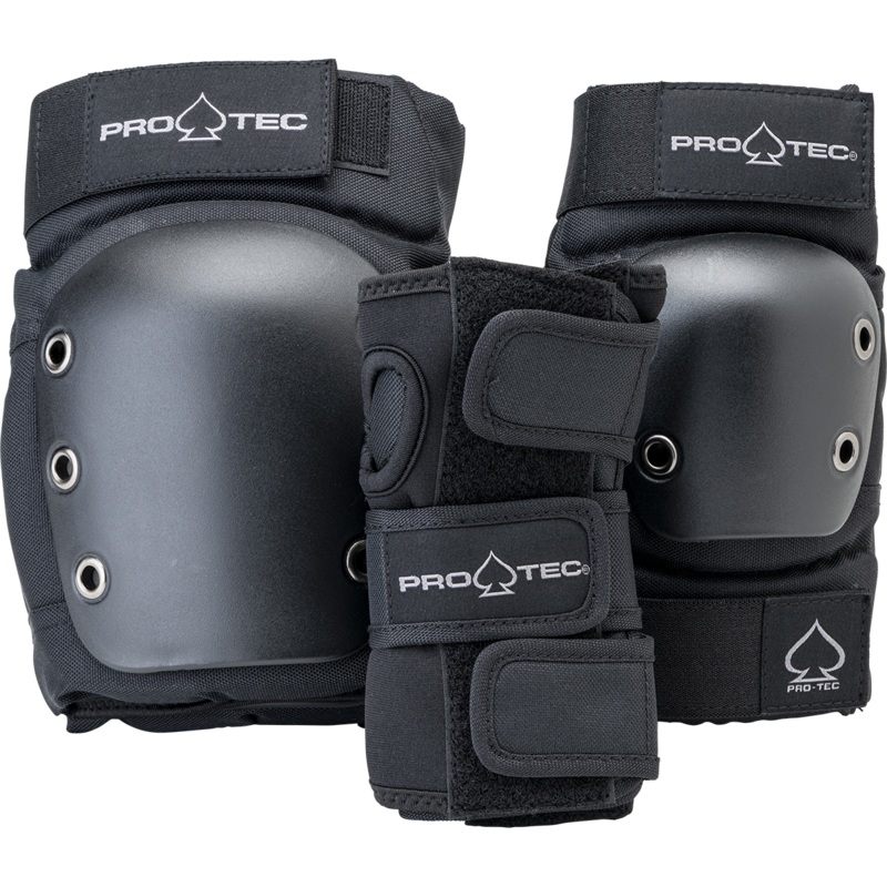 PRO-TEC ADULT PAD SET 3-PACK BLACK SMALL