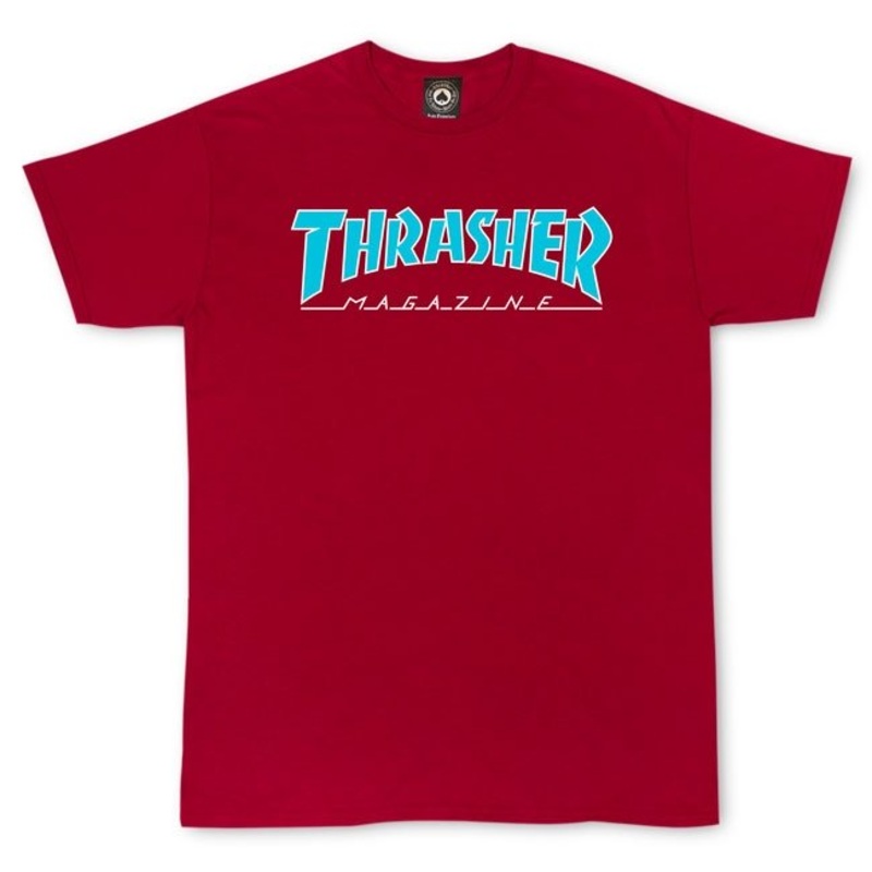 THRASHER OUTLINED T-SHIRT CARDINAL SMALL