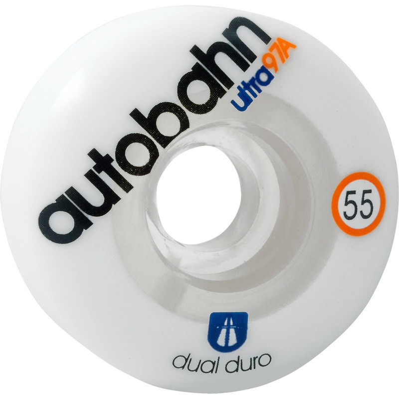 Autobahn Wheels Dual Durometer Ultra Classics 55mm 97a – White/Clear (Set)