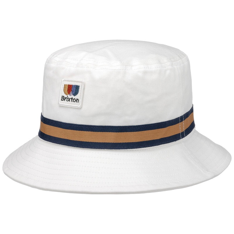 BRIXTON ALTON PACKABLE BUCKET OFF WHITE/NAVY SMALL/MED