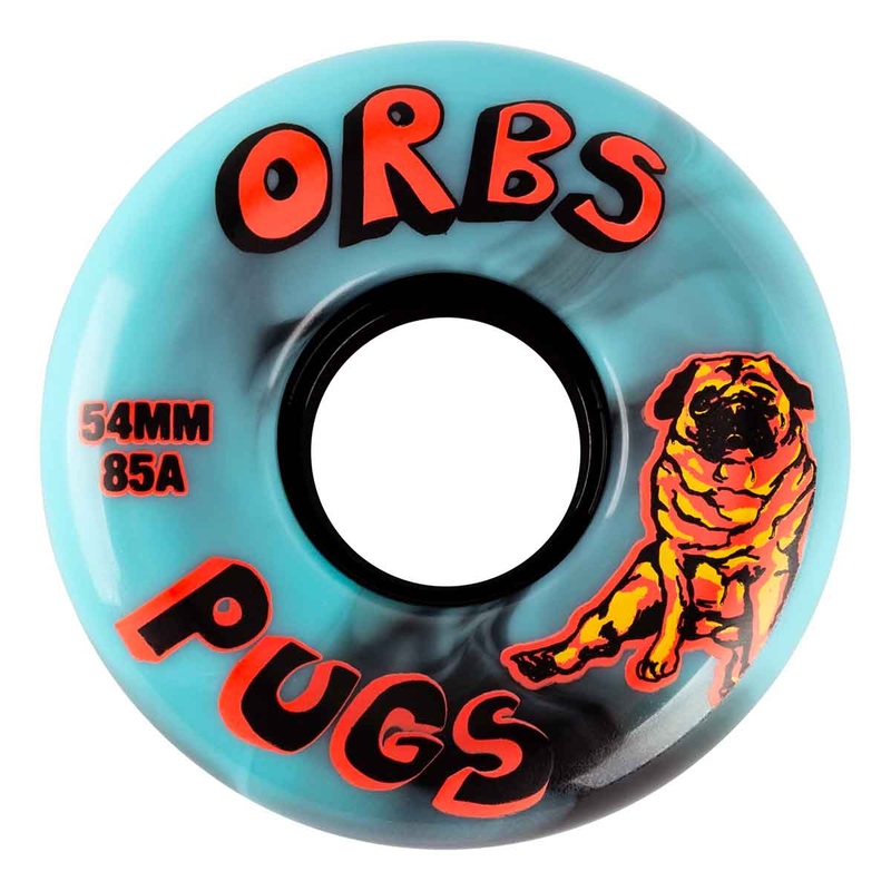 ORBS WHEELS – PUGS 85A BLACK/BLUE SWIRLS (54MM) 54MM