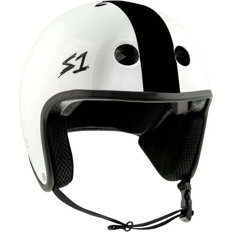 S1 Retro Lifer Helmet – White/Black Stripe – AJ Nelson X-Small (20.5″) White