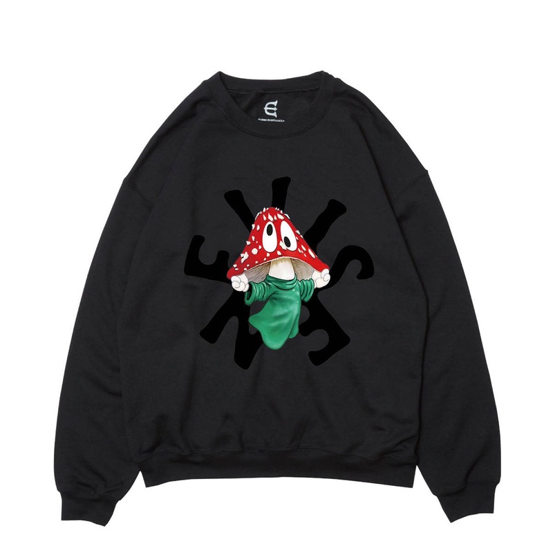 EVISEN ONE UP CREWNECK BLACK MEDIUM