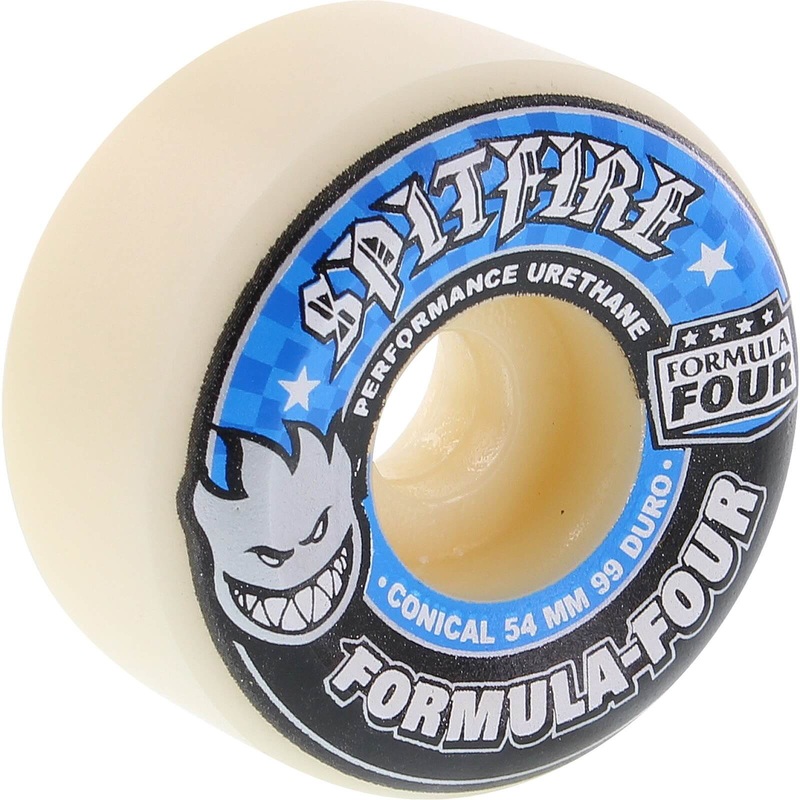 Spitfire Wheels F4 Conical Full 54mm 99a – White/Blue (Set of 4)