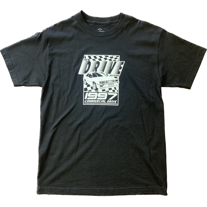 THE DRIVE SKATE SHOP QUATTRO T-SHIRT BLACK/WHITE