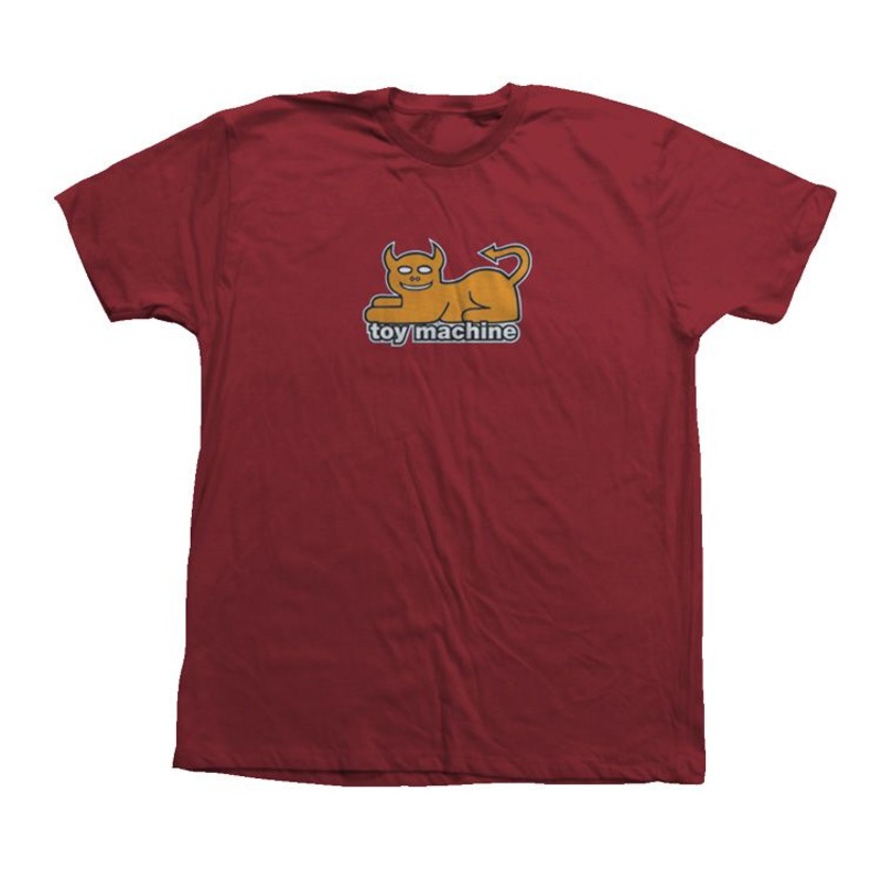 TOY MACHINE DEVIL CAT S/S T-SHIRT GARNET SMALL