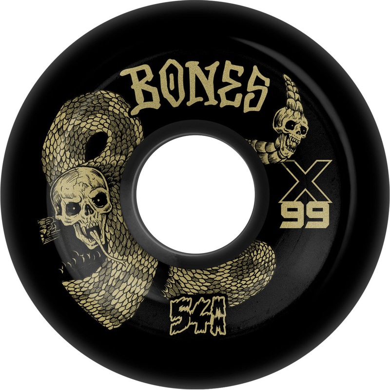 Bones X-Formula Death Venom V6 Wide-Cut 54mm 99a Wheels – Black (Set of 4)