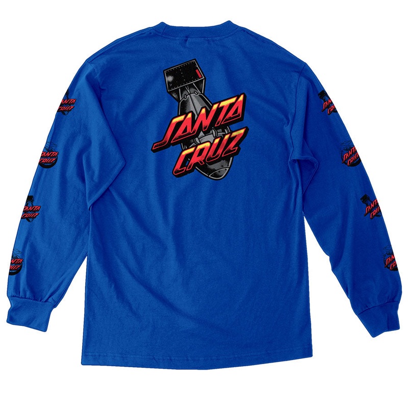 Santa Cruz Atomic Dot Long Sleeve Mens T-Shirt – Royal Blue S Blue