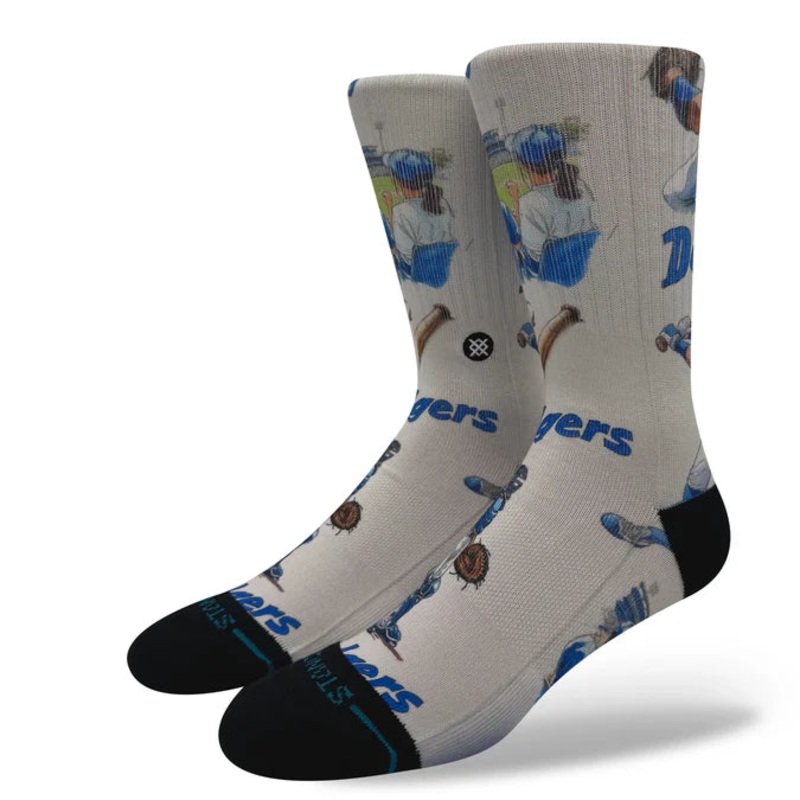 Stance Los Angeles Dodgers Anime LA Multi Poly Crew Socks L